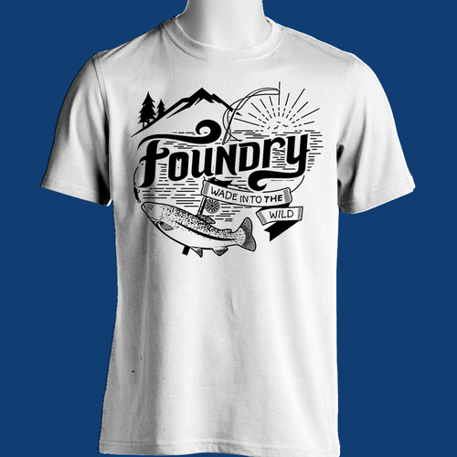 Design a t-shirt for a fly fishing lifestyle brand