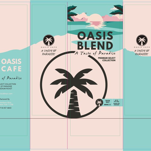 OASIS CAFE COFFEE BEAN PACKAGING DESIGN Design by suraiatonna