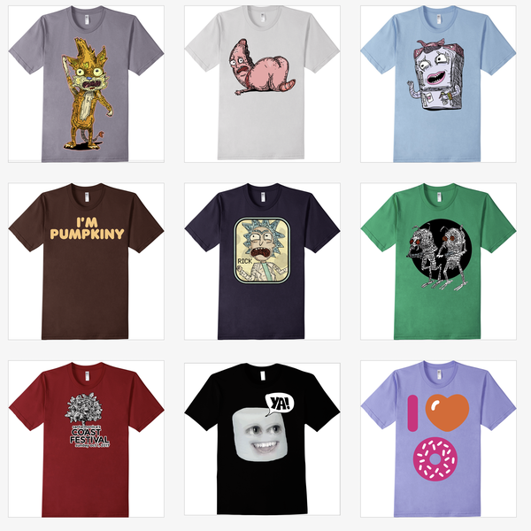 various t-shirt illustrations