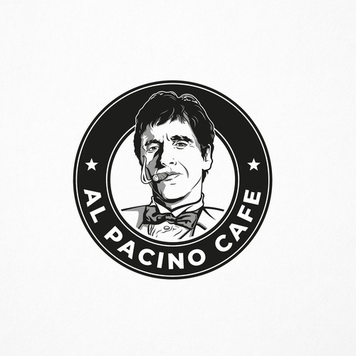 Logo for a high end Italian coffee shop with an Al Pacino theme. Réalisé par Sanoja DSG