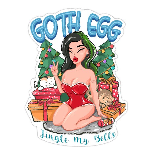 Goth Egg Christmas Merch Design by Klasikohero