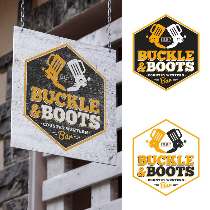 Buckle & Boots Logo for a new Country Western Bar Logo design contest