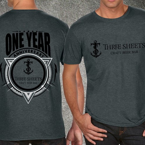 Create A One Year Anniversary T Shirt Design For Three Sheets