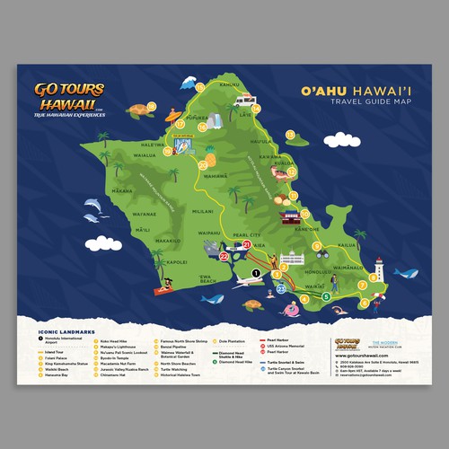 Designs | O'ahu Adventure Map | Illustration or graphics contest