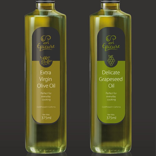 Epicure Olive Oil label Design Design by GRAFANNA Packaging