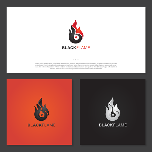 Cool, masculine Logo for company name „Black Flame” Design by Sangsaka Studio™