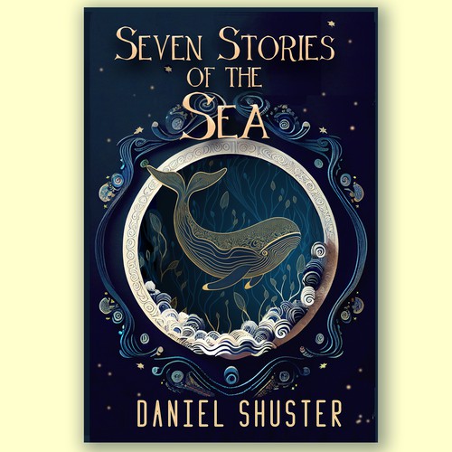 Design a whimsical storybook cover for a collection of fables about sea creatures Design by Kristin Designs
