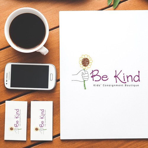 Be Kind!  Upscale, hip kids clothing store encouraging positivity Design by Jemcalija