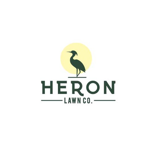 Modern Lawn Care Business with Heron Design by mirza yaumil