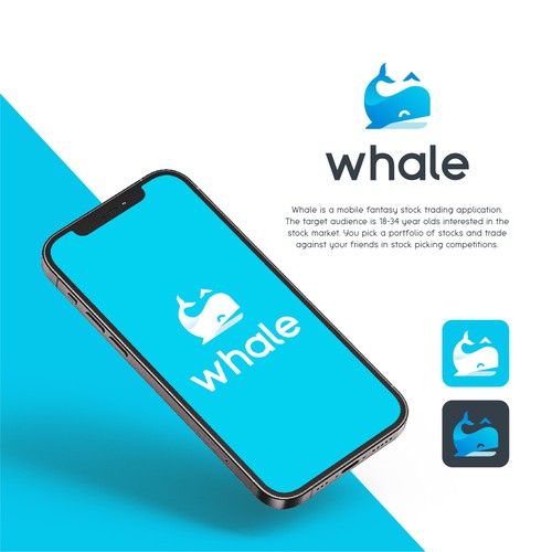Whale mobile app logo Design by vsbrand