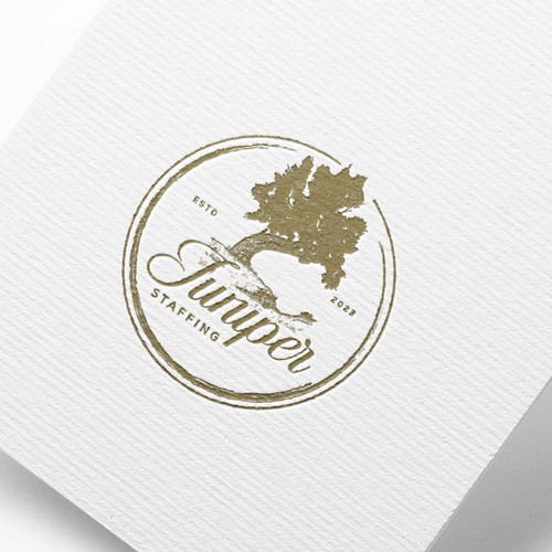 Juniper Staffing.  Convert my grandpa's drawing into my new business logo! Design by Mr.CreativeLogo