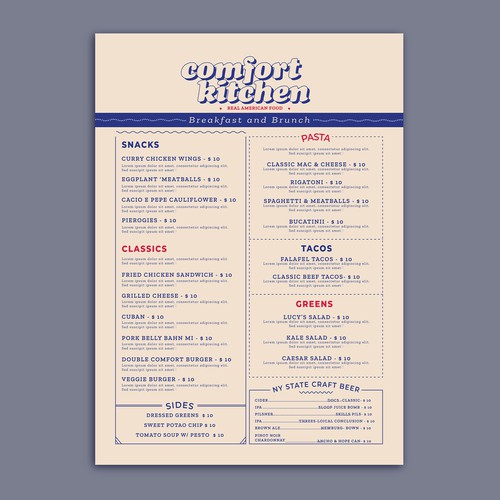 Design a cool new menu for a breakfast & lunch spot in Upstate NY Design by Etterisc