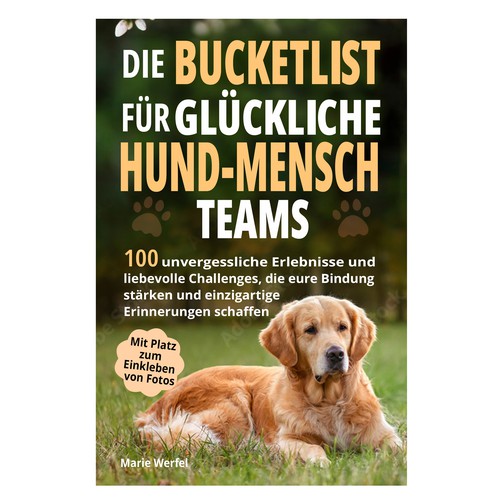 Design a harmonious, cute cover for a dog & human bucketlist Design by Cover_Design_Expert