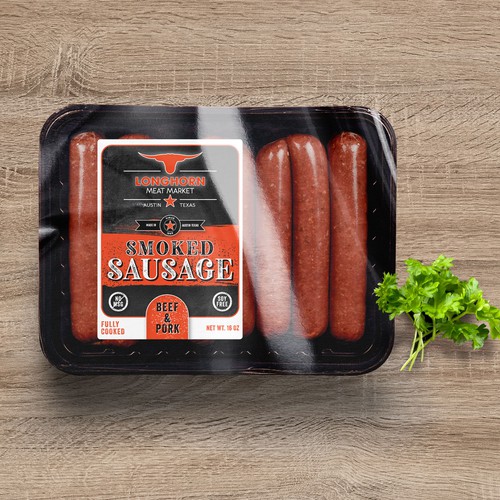 Smoked Sausage Label Design by BCBranding