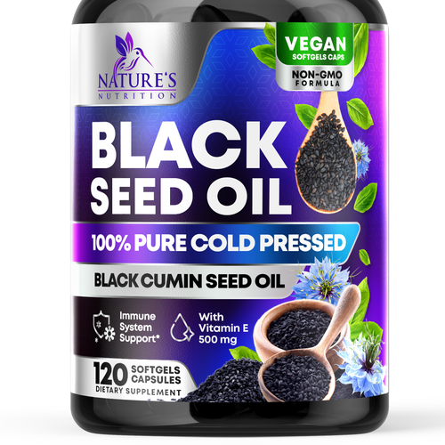 Natural Black Seed Oil Design Needed for Nature's Nutrition Design by rembrandtjurin