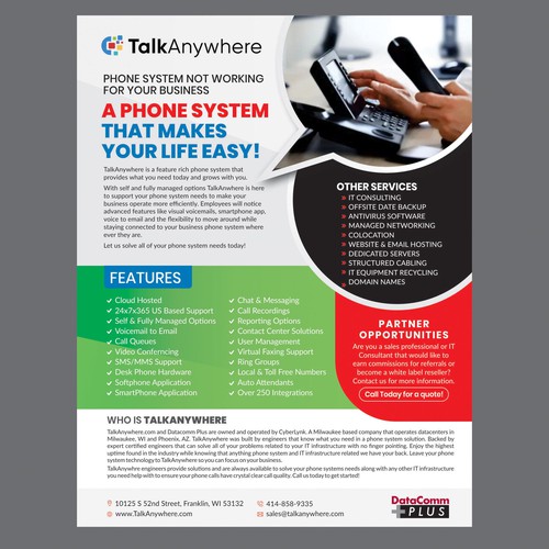 TalkAnywhere Sales Flyer Design by Dzine Solution