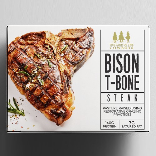 BISON T-BONE STEAK - FROM THE LAND OF THE COWBOYS Design by neoflexdesign