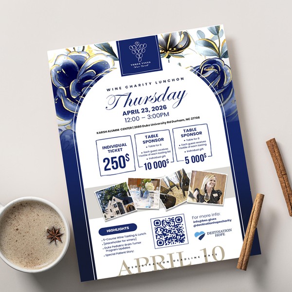  New Flyer for Charity Wine Lunch Rebrand!