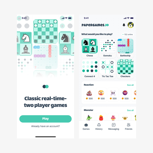 Game UI mobile app