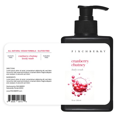 Create body wash label for large bath and body company Design by HollyMcA