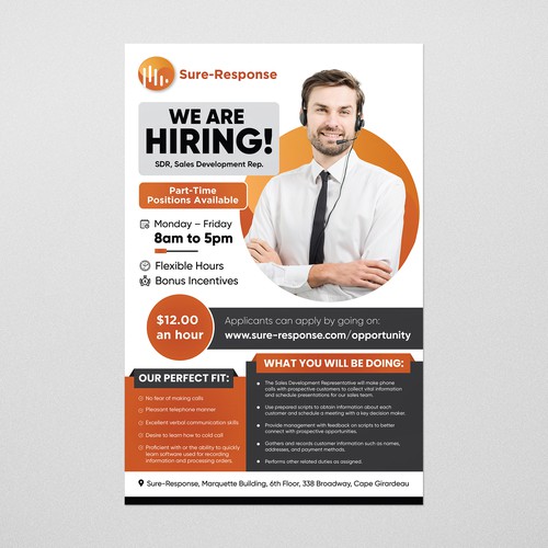 We need a professional looking 11x17 poster to recruit college students to work for us Design by Zyatu