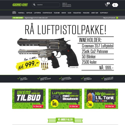 Design the best frontpage banners for a Airgun/Paintball Webstore! Design by Darkopuzo