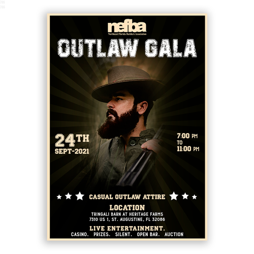 Design an Eye Catching flyer for our Outlaw Gala Design by Shivam Mehta ✅