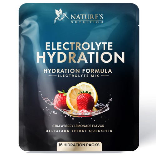 Refreshing Hydration Electrolytes Design Needed for Nature's Nutrition Design by Davi Giolo ★