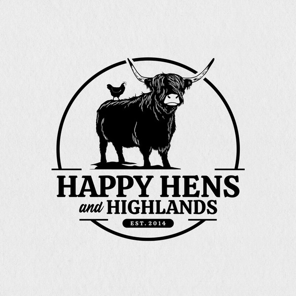 Design by drawdrainer titled "Vintage Highland Cattle Logo design"