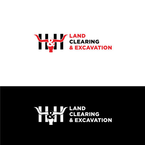 LOGO AND LETTER HEAD FOR H&H LAND CLEARING AND EXEXCAVATION Diseño de RedvyCreative