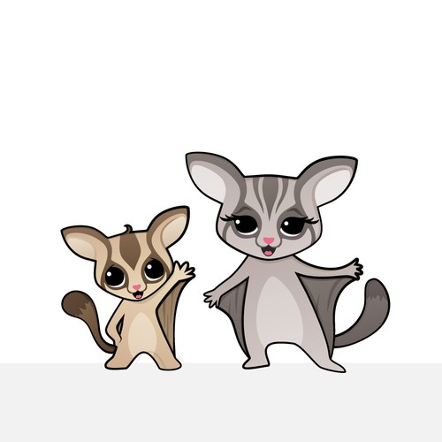 Create exciting sugar glider cartoon / graphic to captivate families