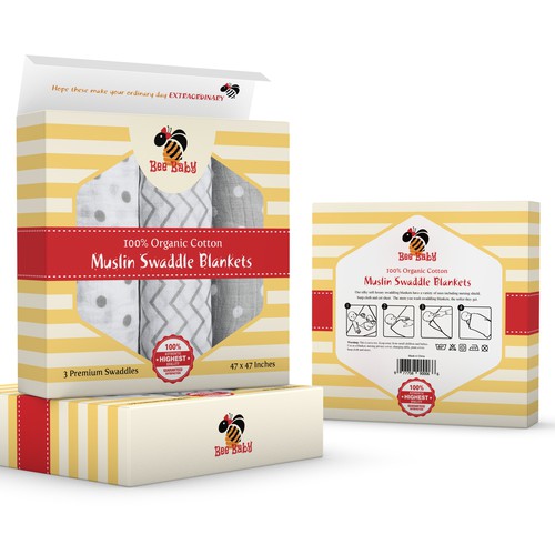 Muslin Swaddle Blankets Packaging Box Product packaging contest