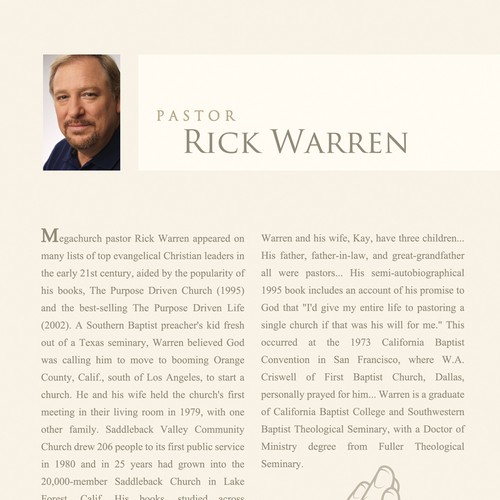 Design Rick Warren's New Book Cover Design by SoLoMAN