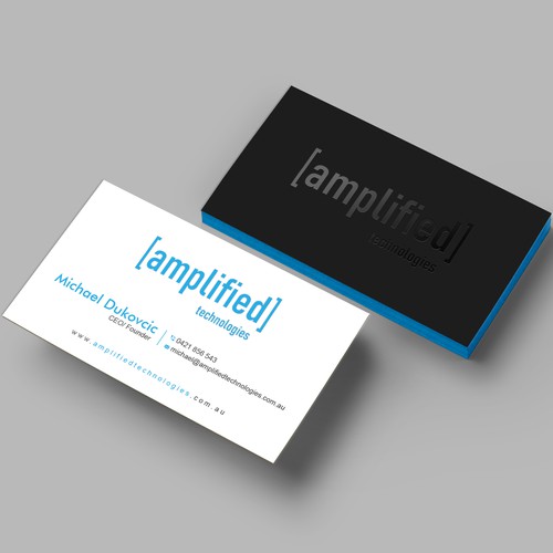 Tech company business card design Design by Create_Point