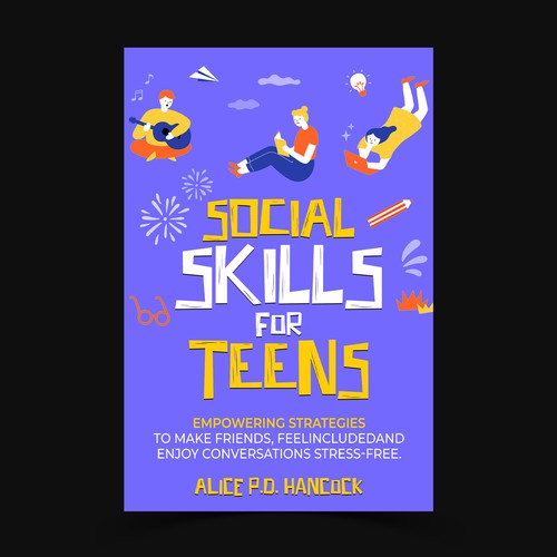 Minimalist Book cover for Teens ages 13-18 suffering from social anxiety and need to learn social skills Design by KMS Arafat