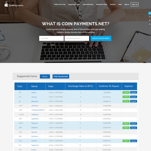 Coinpayments.net Bootstrap 3-Compatible Deisgn Contest Design by KashiArts