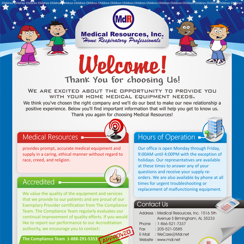 Create a cover page for our "Welcome packet" Design by Prima Nur Isditira