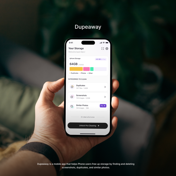 Dupeaway storage cleaning app.
