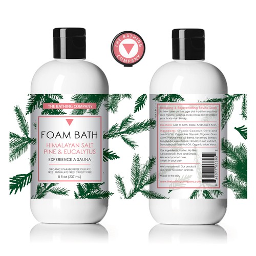Foam Bath Bottle Labels Design by emmafoo