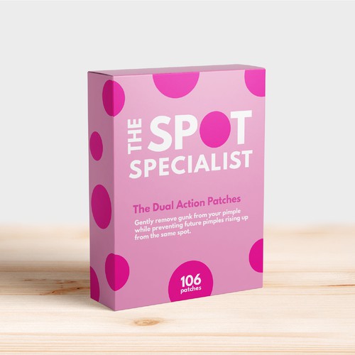 Pimple Patch PACKAGING to appeal to FEMALE BEAUTY user Design by BarbaraKu