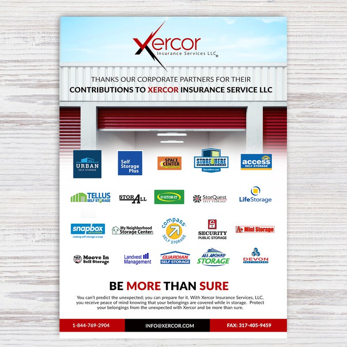 Self Storage Insurance Multiple Logo Handout Postcard, flyer or print