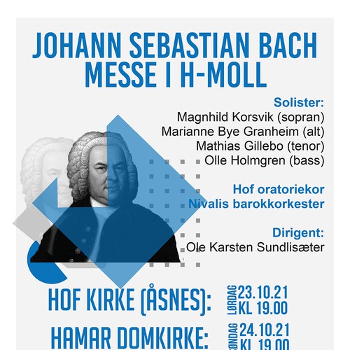 Poster for a choir concert performing Bach's Mass in B minor Réalisé par Sunamita Silva