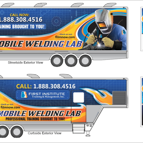 Custom Mobile Welding Lab needs custom graphic wrap Design by Exocast33