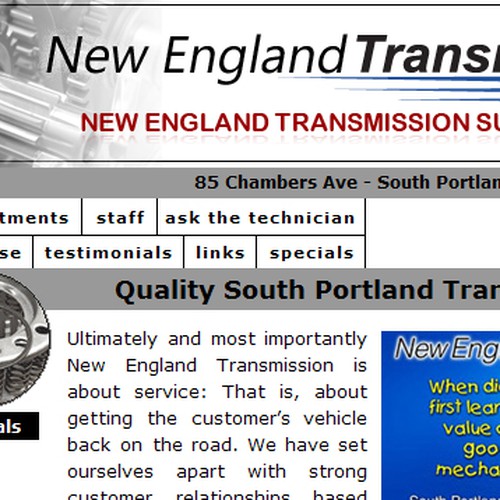Maine Transmission & Auto Repair Website Banner Réalisé par tebzil