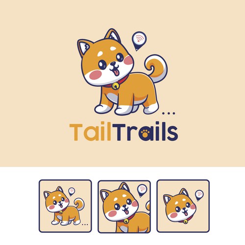 Design a CUTE Dog Mascot Logo for a Mobile App Design by Fernanda Tarazona