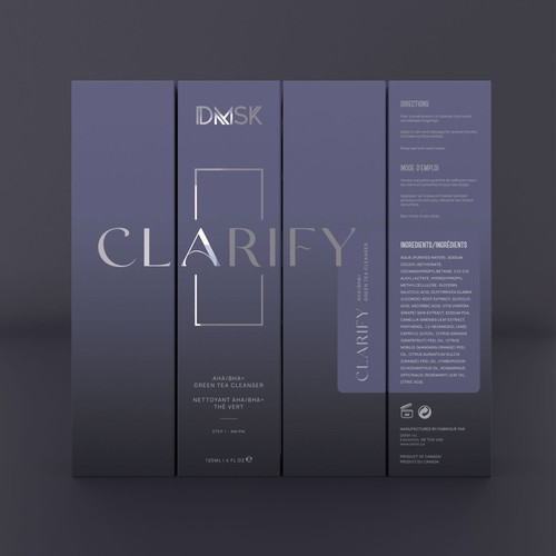 Luxury, high-end product box design for facial cleanser. Design by DG[Graphix]