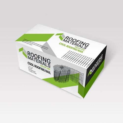 Completely new product package design for nails in the roofing industry. Design by pmAAngu