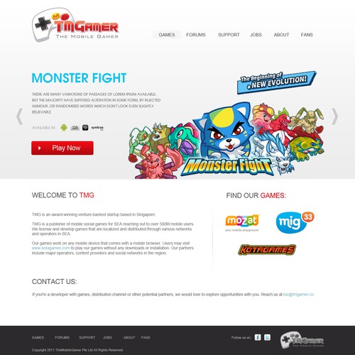 website design for TMGAMER Design por Milena Ilieva