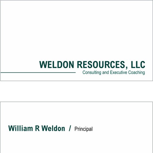 Create the next business card for WELDON  RESOURCES, LLC Design por Kipster Design