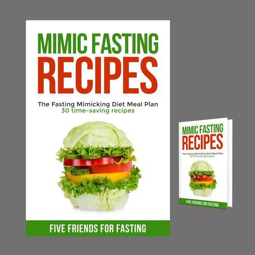 Design a fancy cover+basic layout for an e-book-based recipe book for the new fasting technique FMD Design por iDea Signs